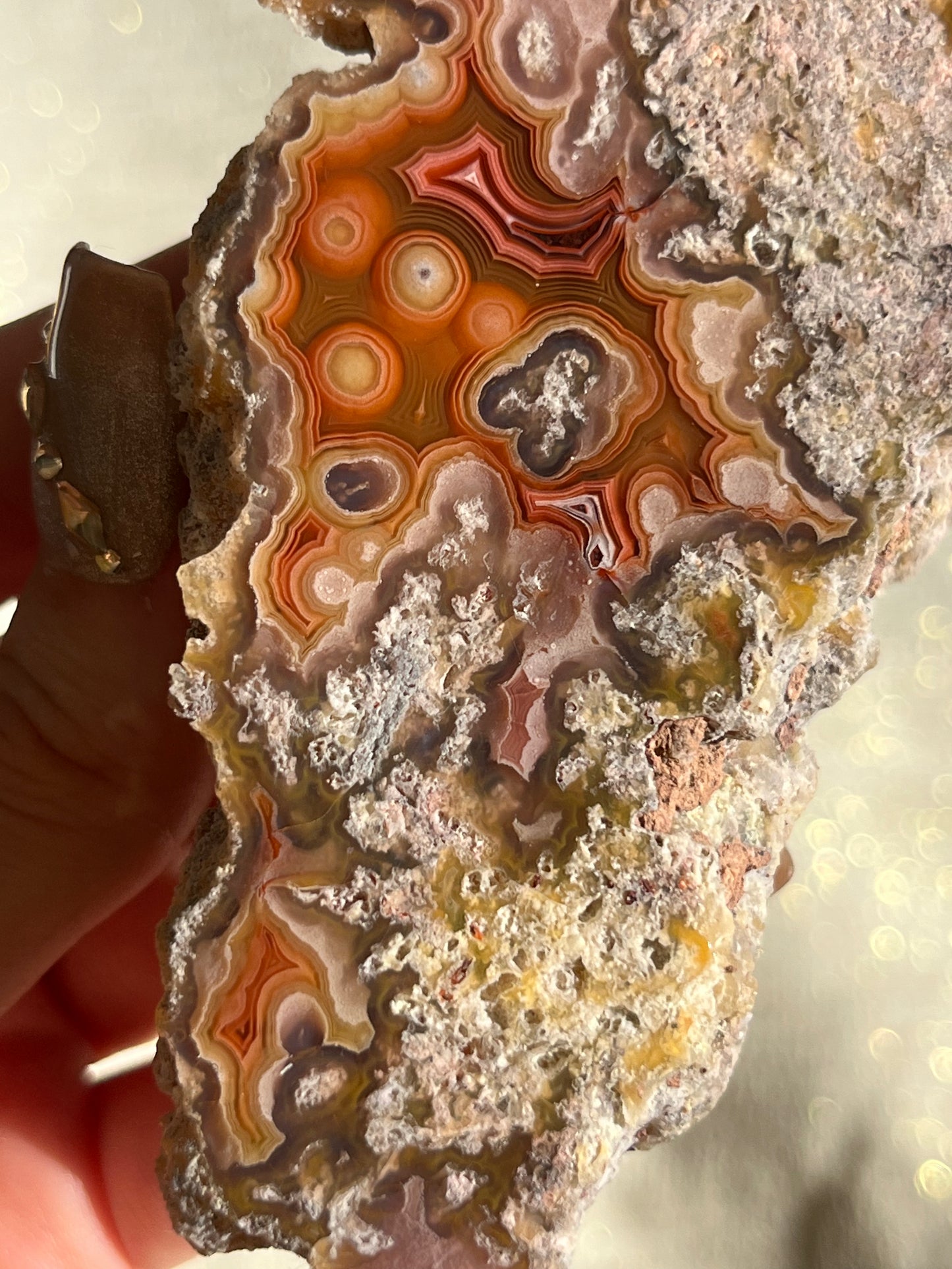 ‘Vibrance’ Red-Orange Orbicular Pattern Laguna Agate #J