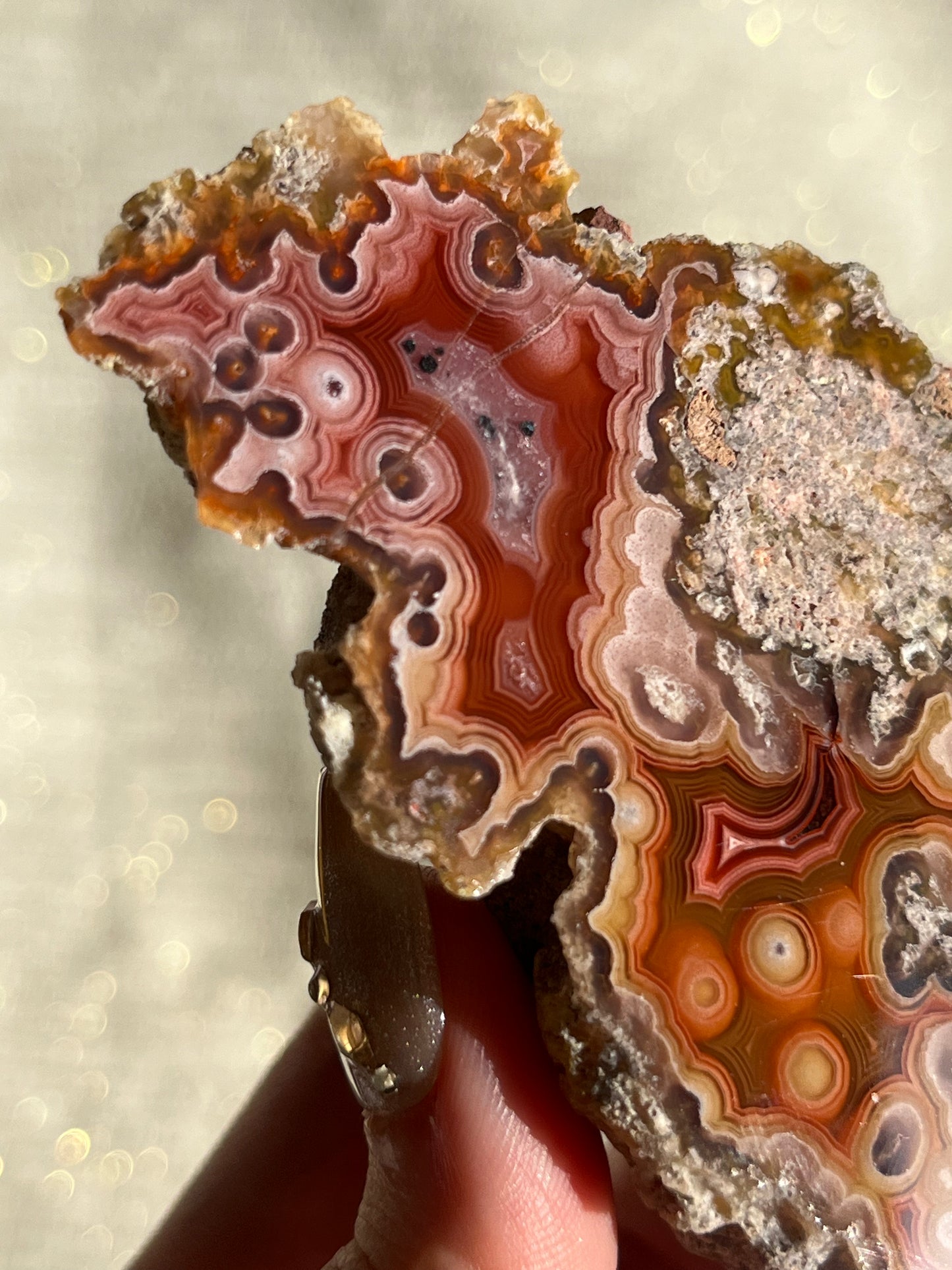 ‘Vibrance’ Red-Orange Orbicular Pattern Laguna Agate #J