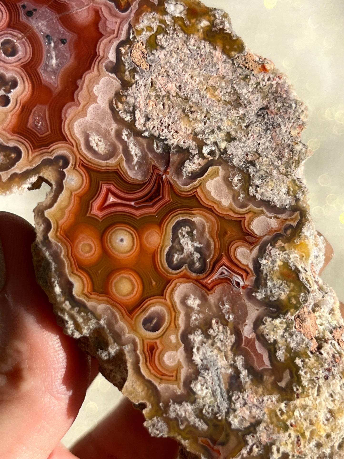 ‘Vibrance’ Red-Orange Orbicular Pattern Laguna Agate #J