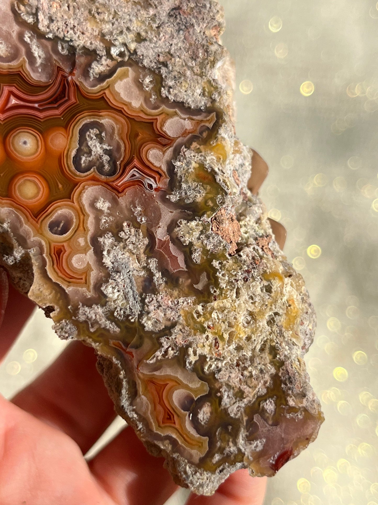 ‘Vibrance’ Red-Orange Orbicular Pattern Laguna Agate #J