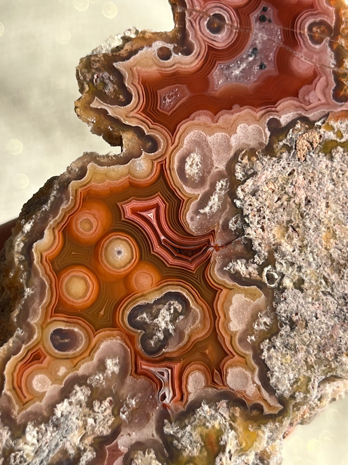 ‘Vibrance’ Red-Orange Orbicular Pattern Laguna Agate #J