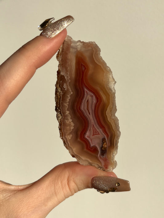 Laguna Agate with Parallax Effect Semi Polished Slice L