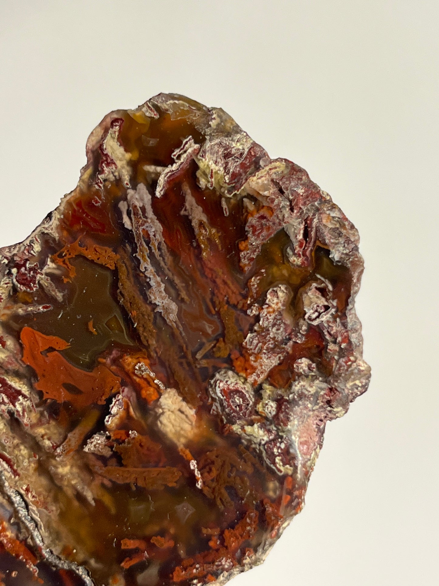 “Autumn Veils” Natural Carnelian Laguna Agate with Moss Inclusions Pair A