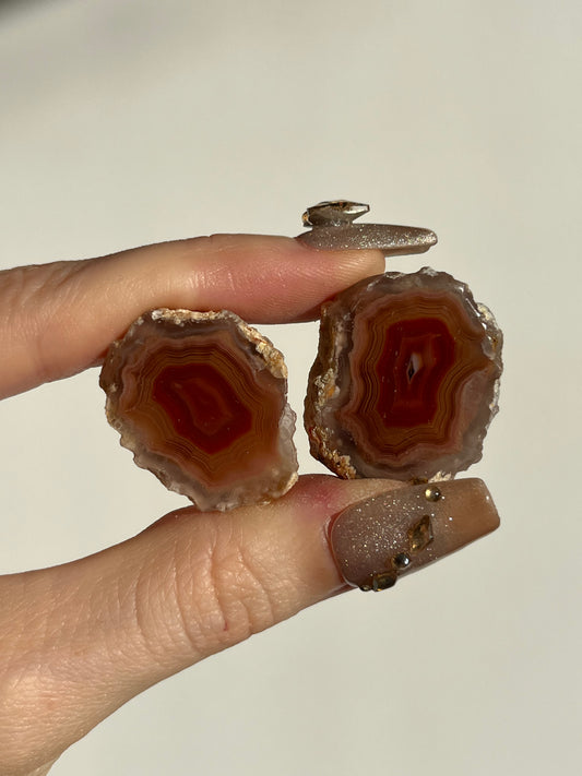 Red Laguna Agate with Parallax Effect Pair D (You Choose)