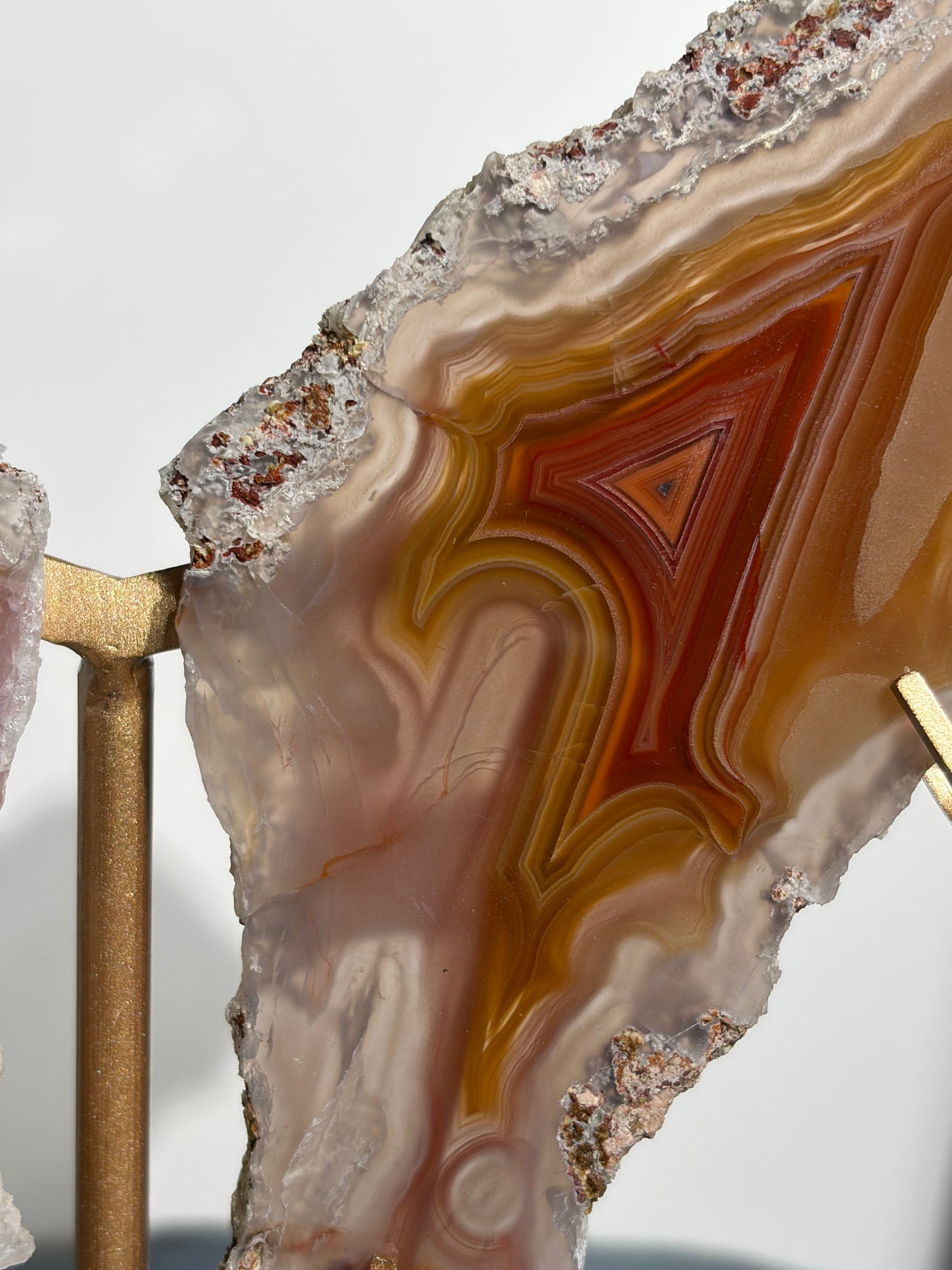 "Ophelia Rising" Red-Orange Laguna Agate Butterfly Wing Set with Parallax Effect