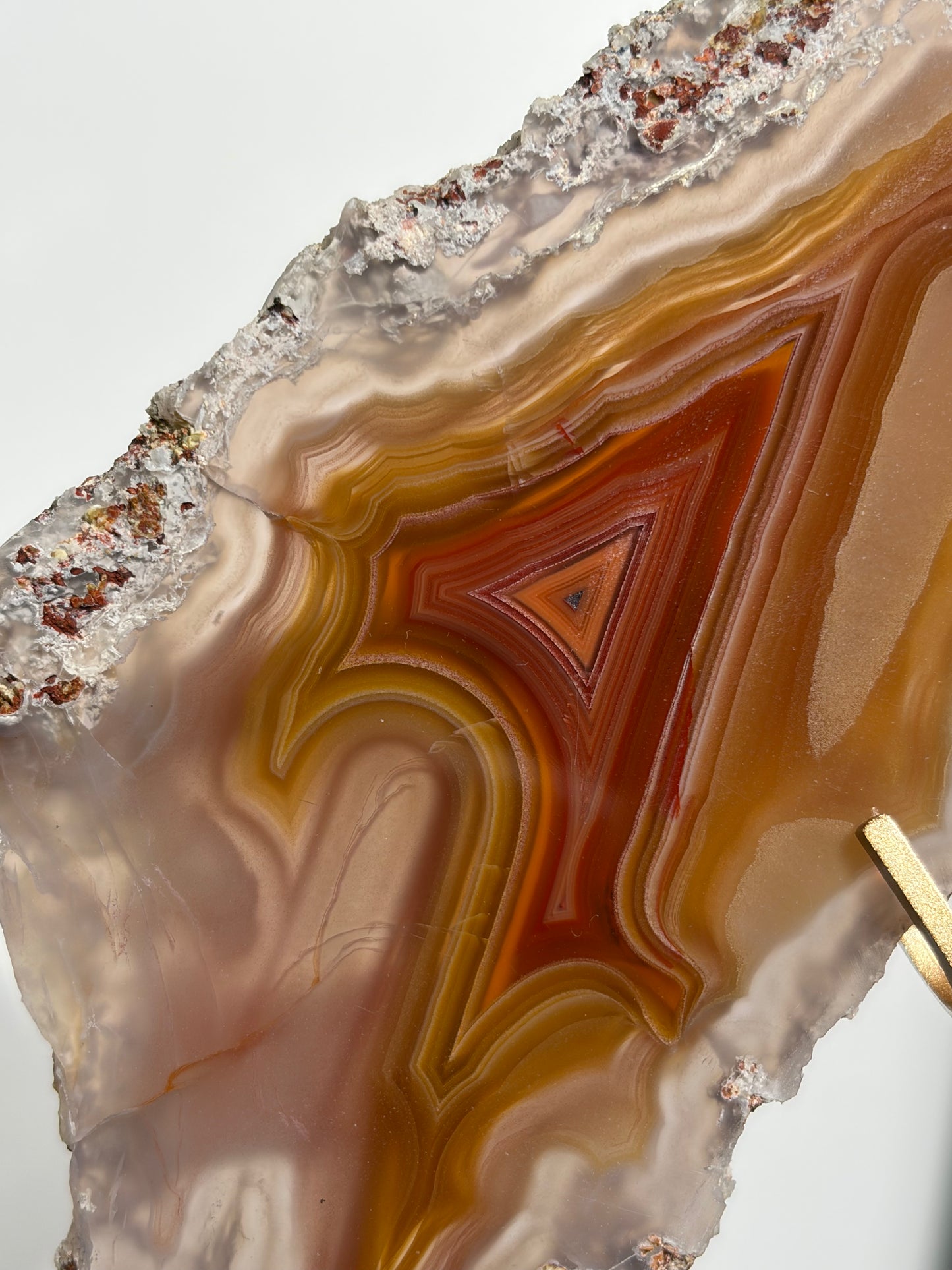 "Ophelia Rising" Red-Orange Laguna Agate Butterfly Wing Set with Parallax Effect