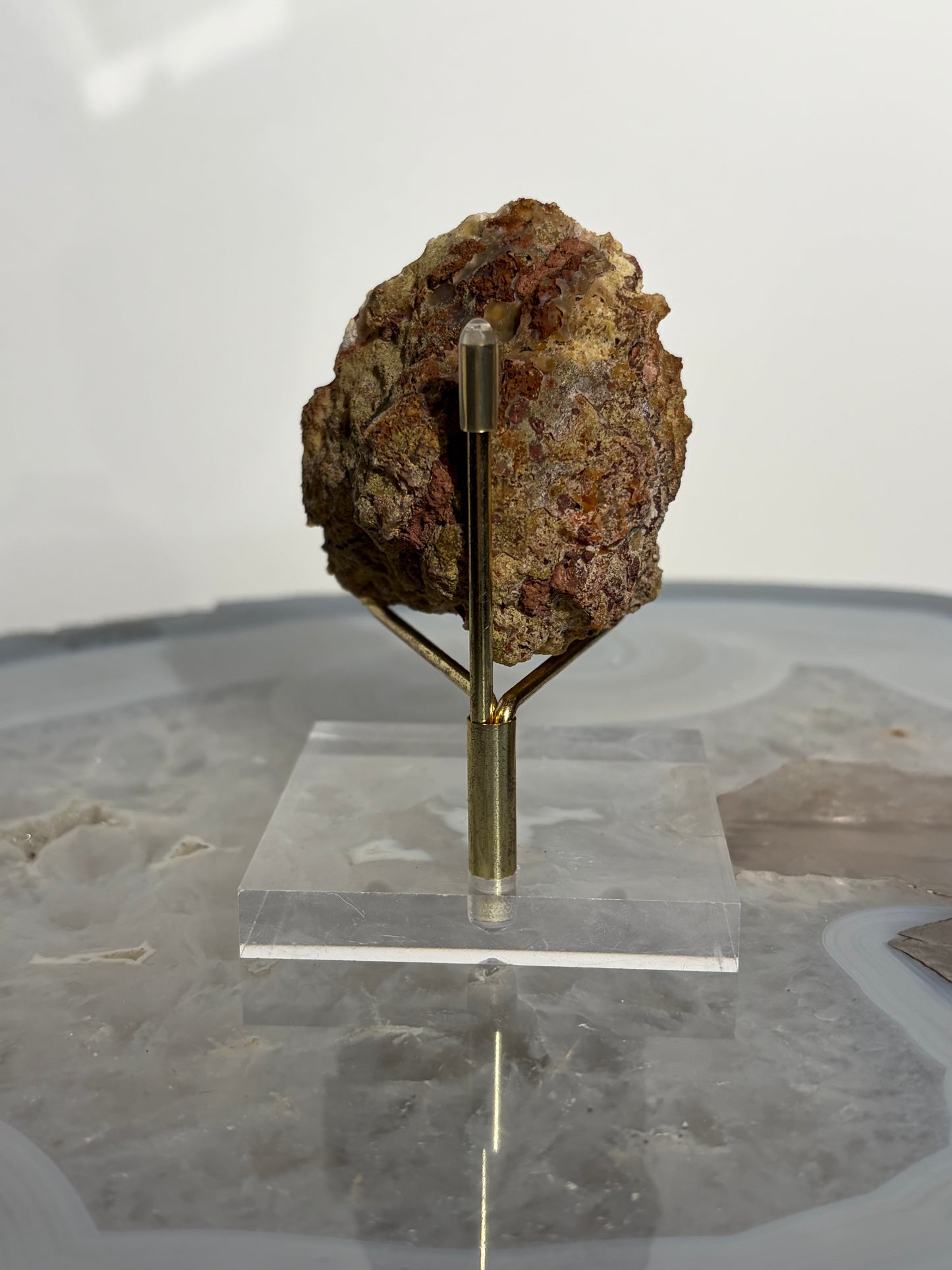 "Pink Lagoon" Laguna Agate Specimen with Green Moss Inclusions and Parallax Effect