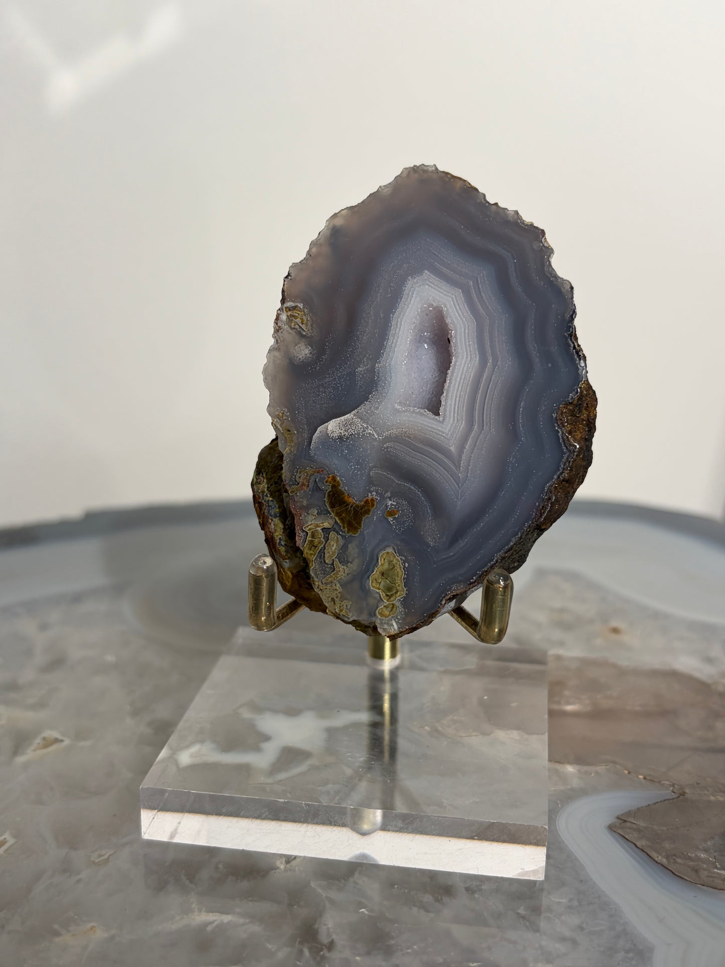 "Starlit Canopy" Blue Laguna Agate Specimen with Starry Night Features and Parallax Effect
