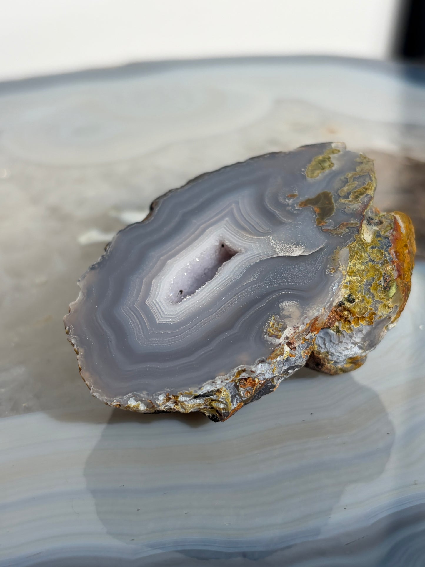 "Starlit Canopy" Blue Laguna Agate Specimen with Starry Night Features and Parallax Effect