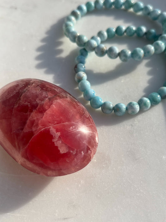 Larimar Round Bead Bracelet (8mm)