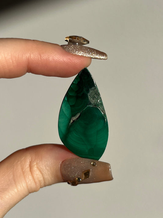 Malachite Freeform Teardrop Cabochon (You Choose)