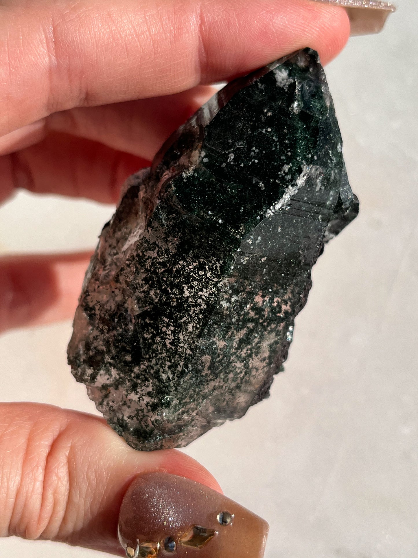 Malachite Phantom Hematite Coated Quartz #A