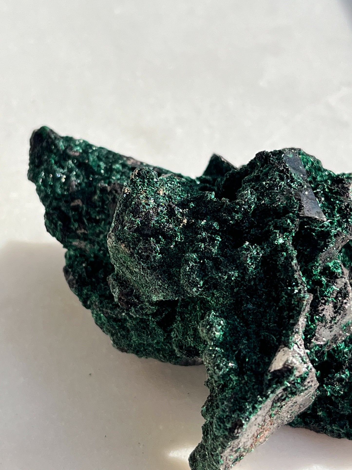 Malachite on Hematite Coated Elestial Quartz #E