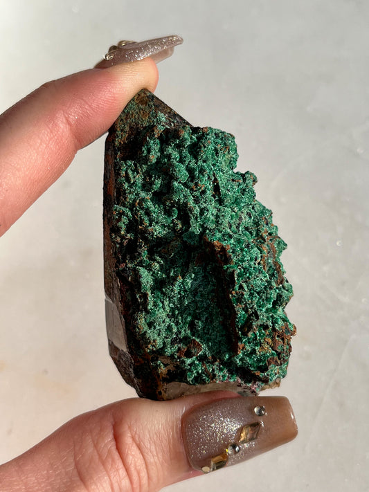 Malachite on Hematite Coated Quartz #G