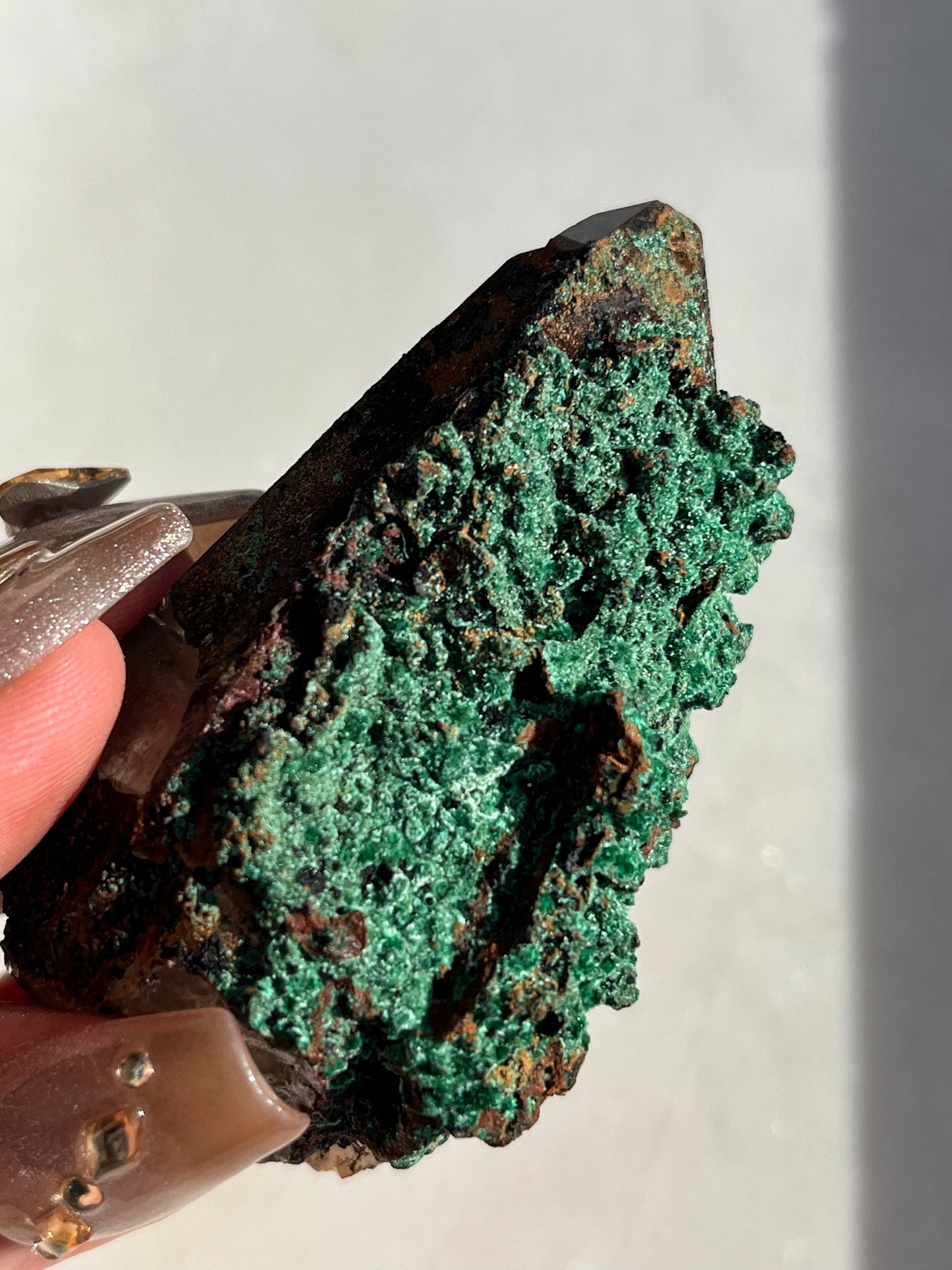 Malachite on Hematite Coated Quartz #G