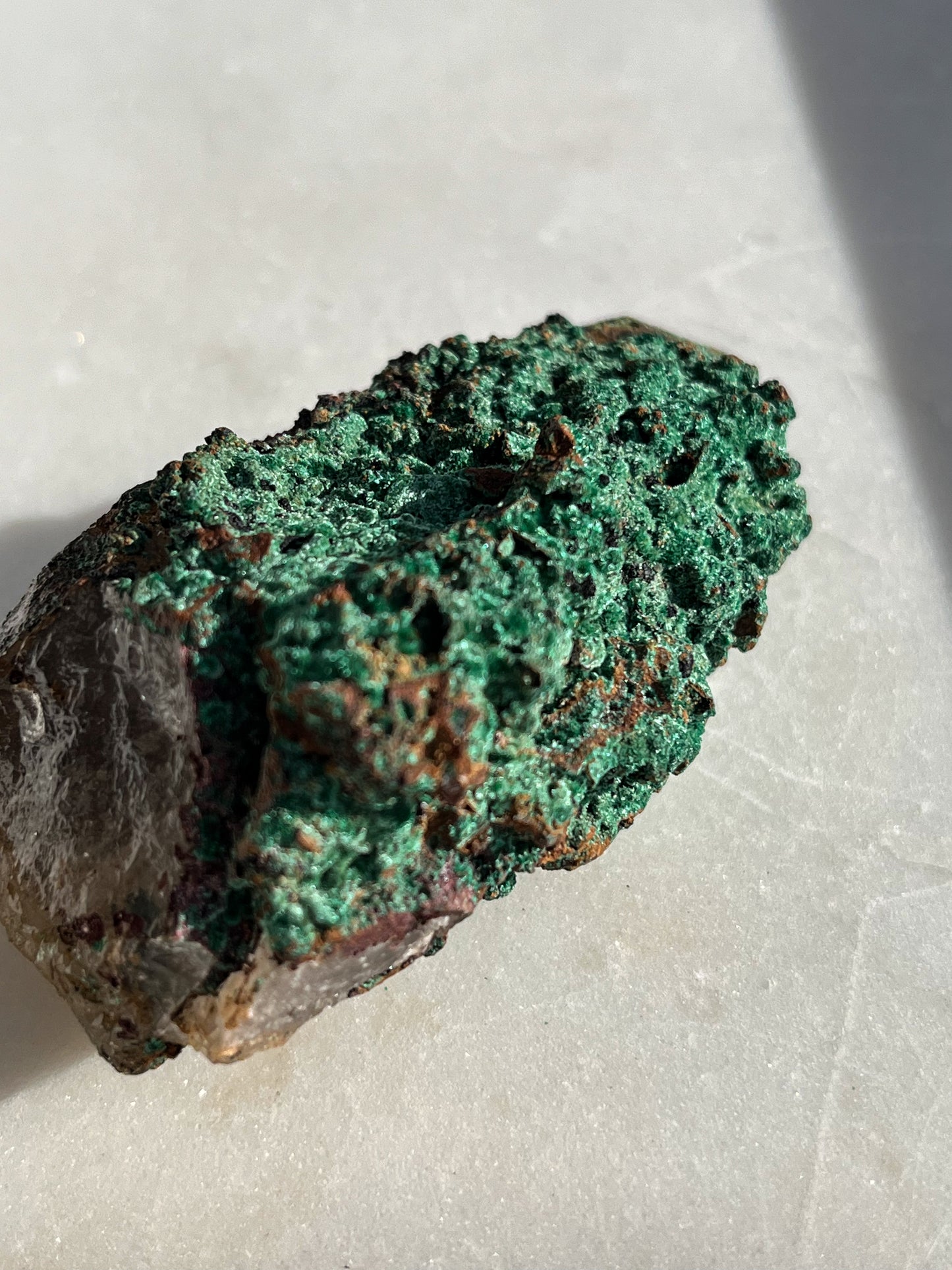 Malachite on Hematite Coated Quartz #G