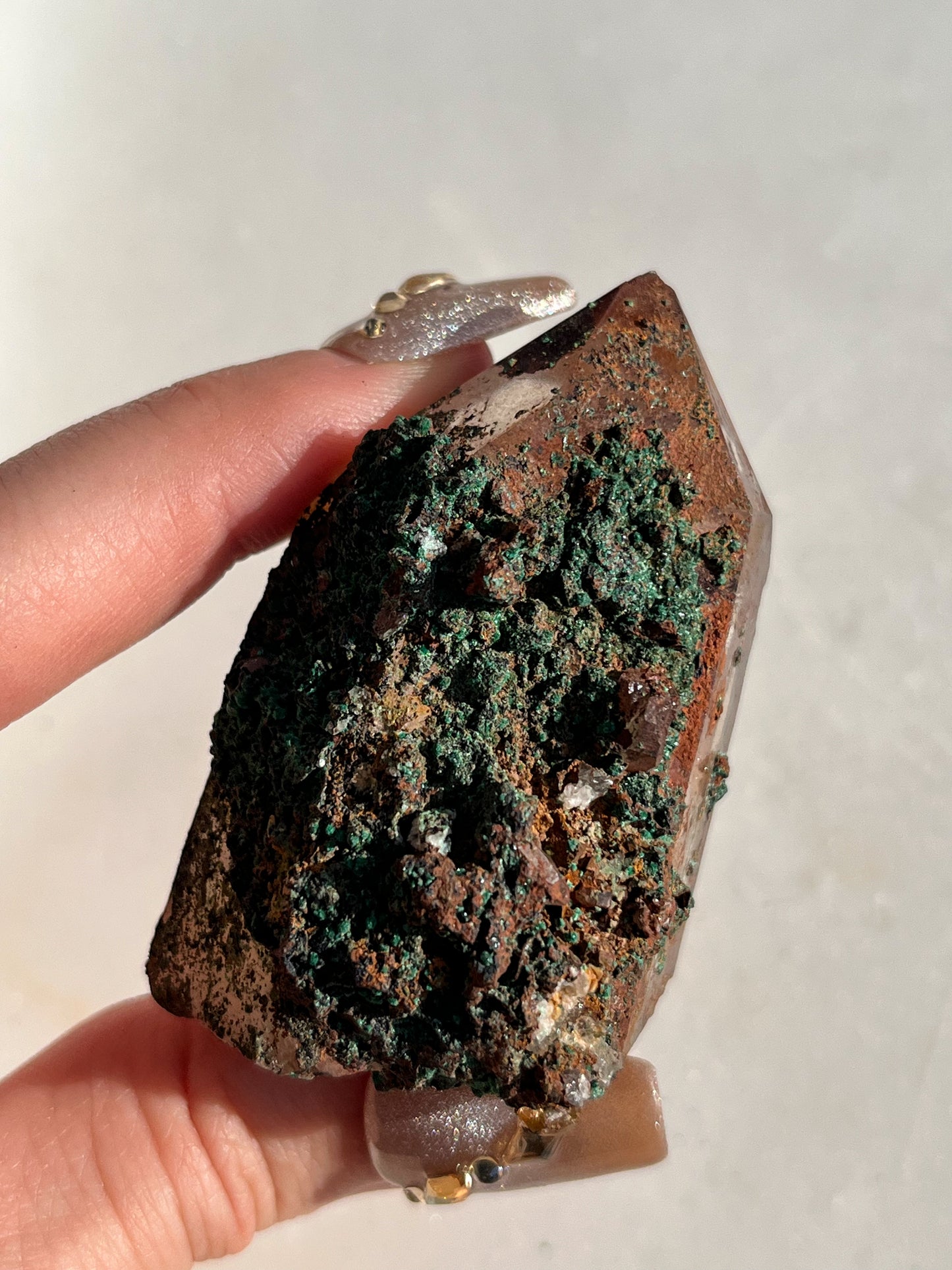 Malachite on Hematite Coated Quartz #I