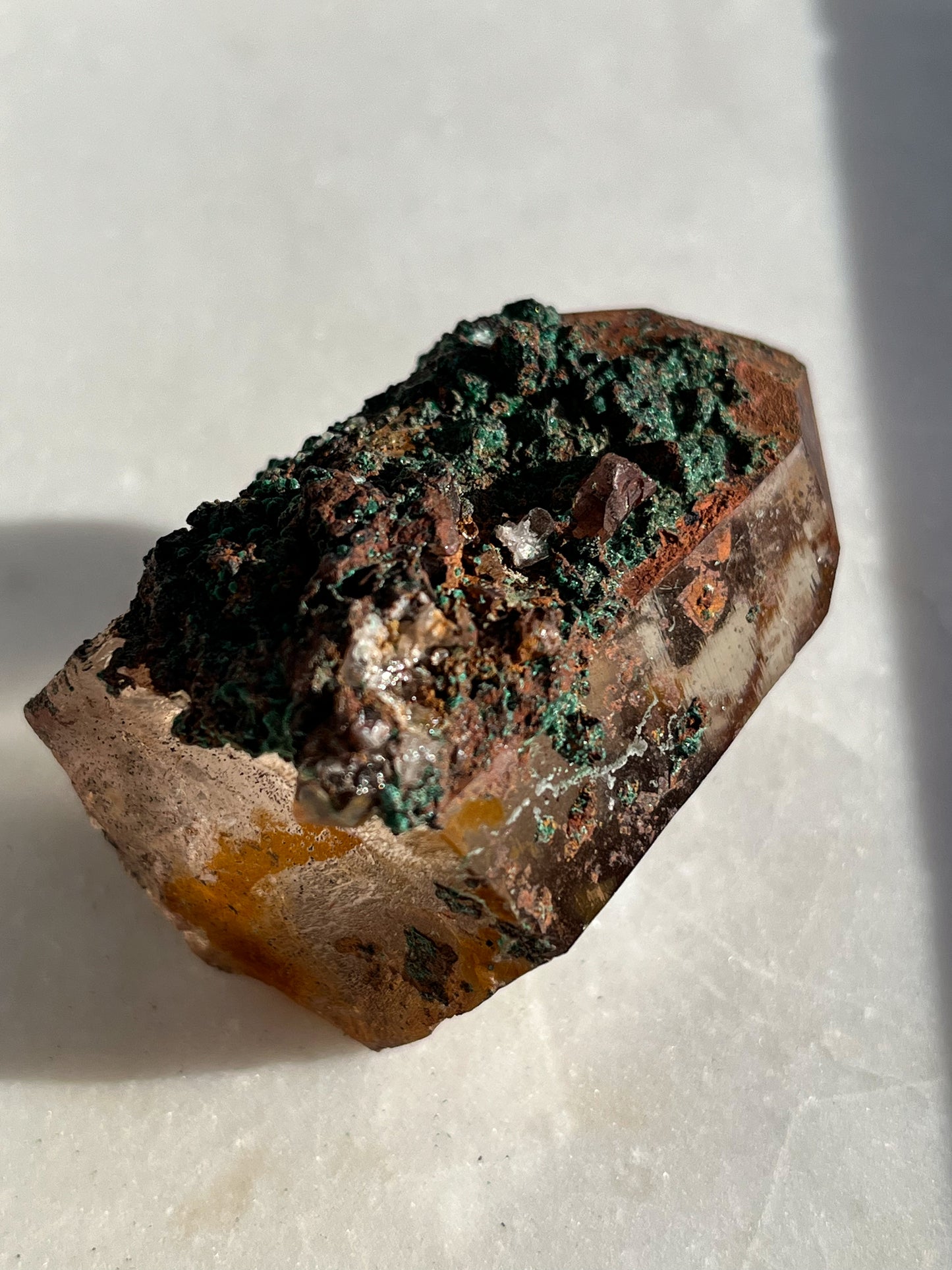 Malachite on Hematite Coated Quartz #I