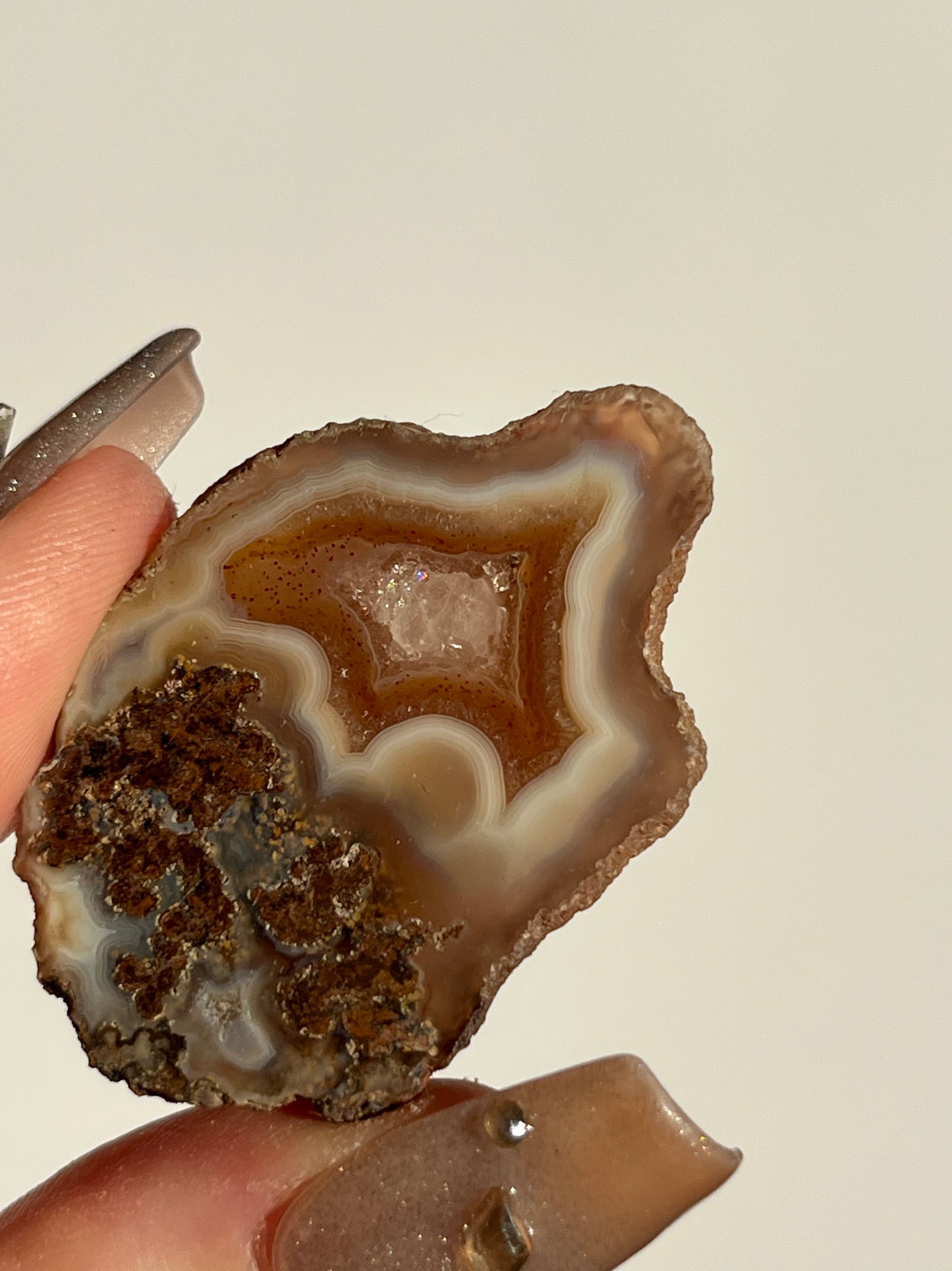 Malawi Agate with Platelets & Parallax Effect Pair B