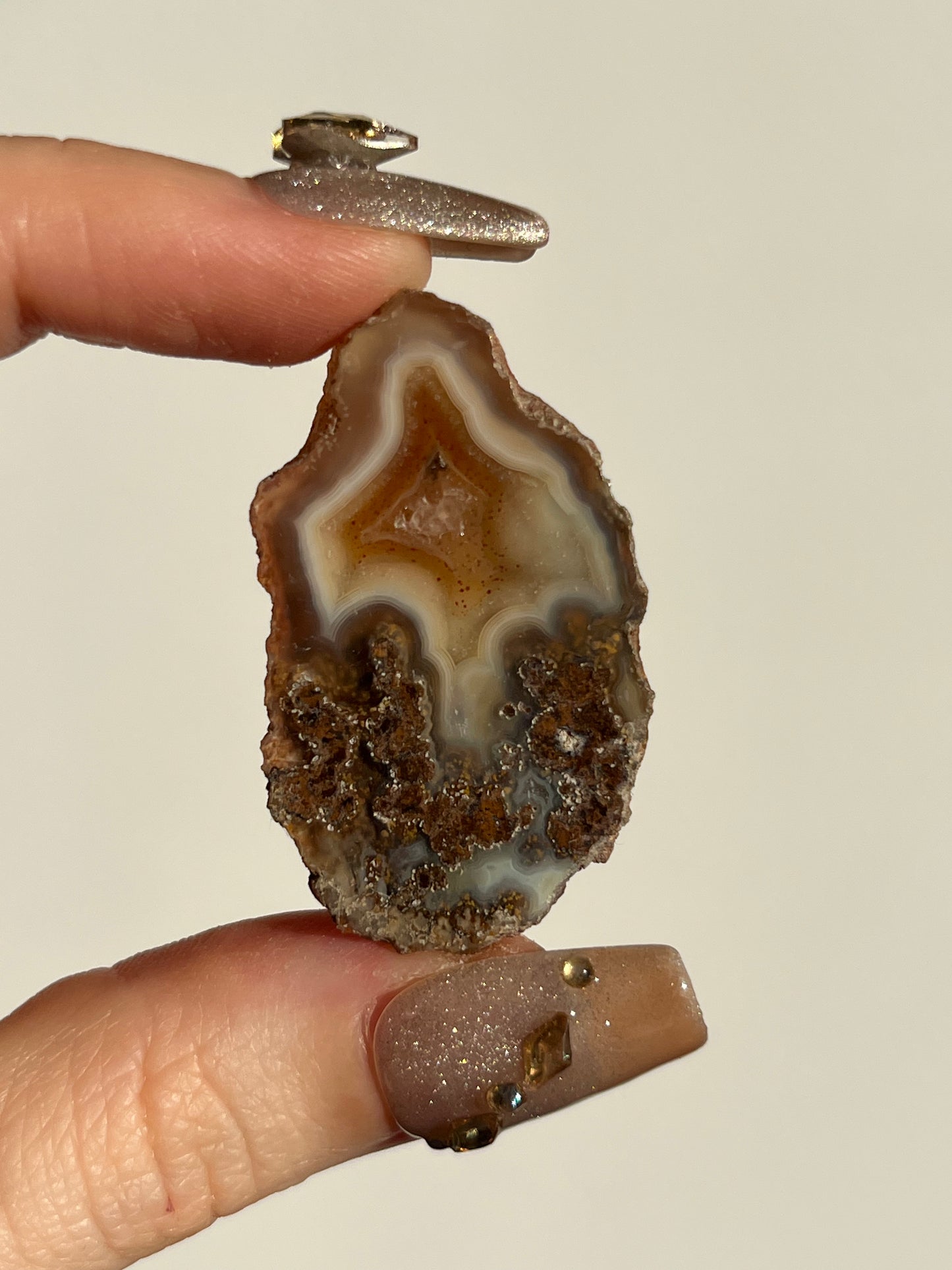 Malawi Agate with Platelets & Parallax Effect Pair B