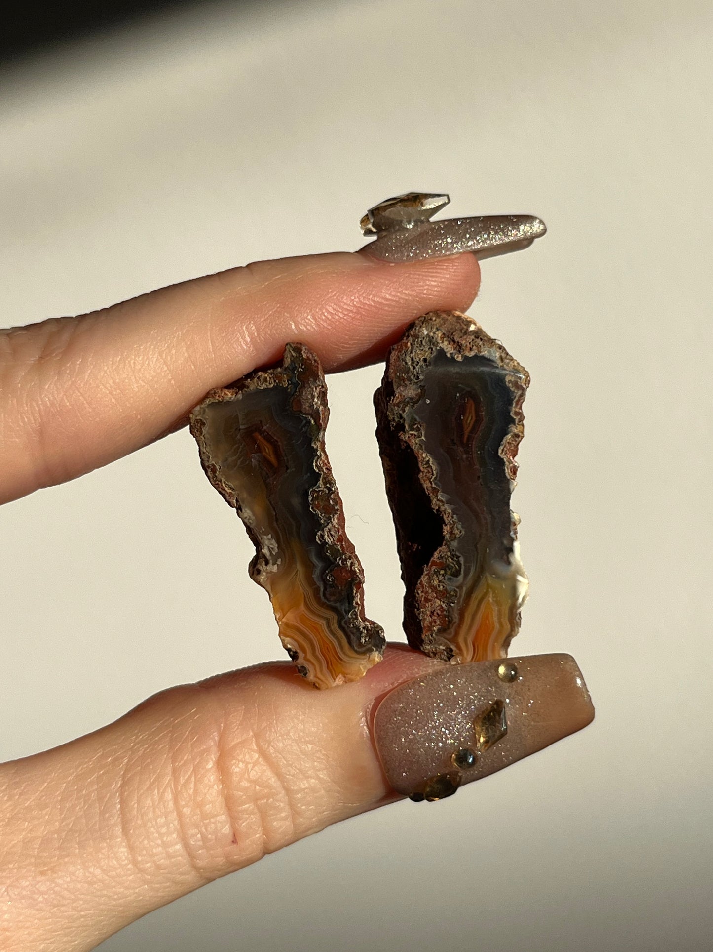 Dark Malawi Agate with Parallax Effect Pair H