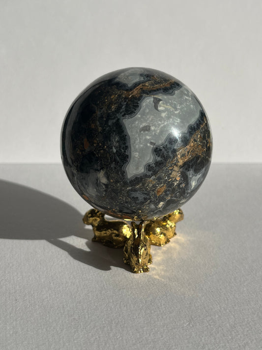 Maligano Jasper Sphere with Dendritic Inclusions