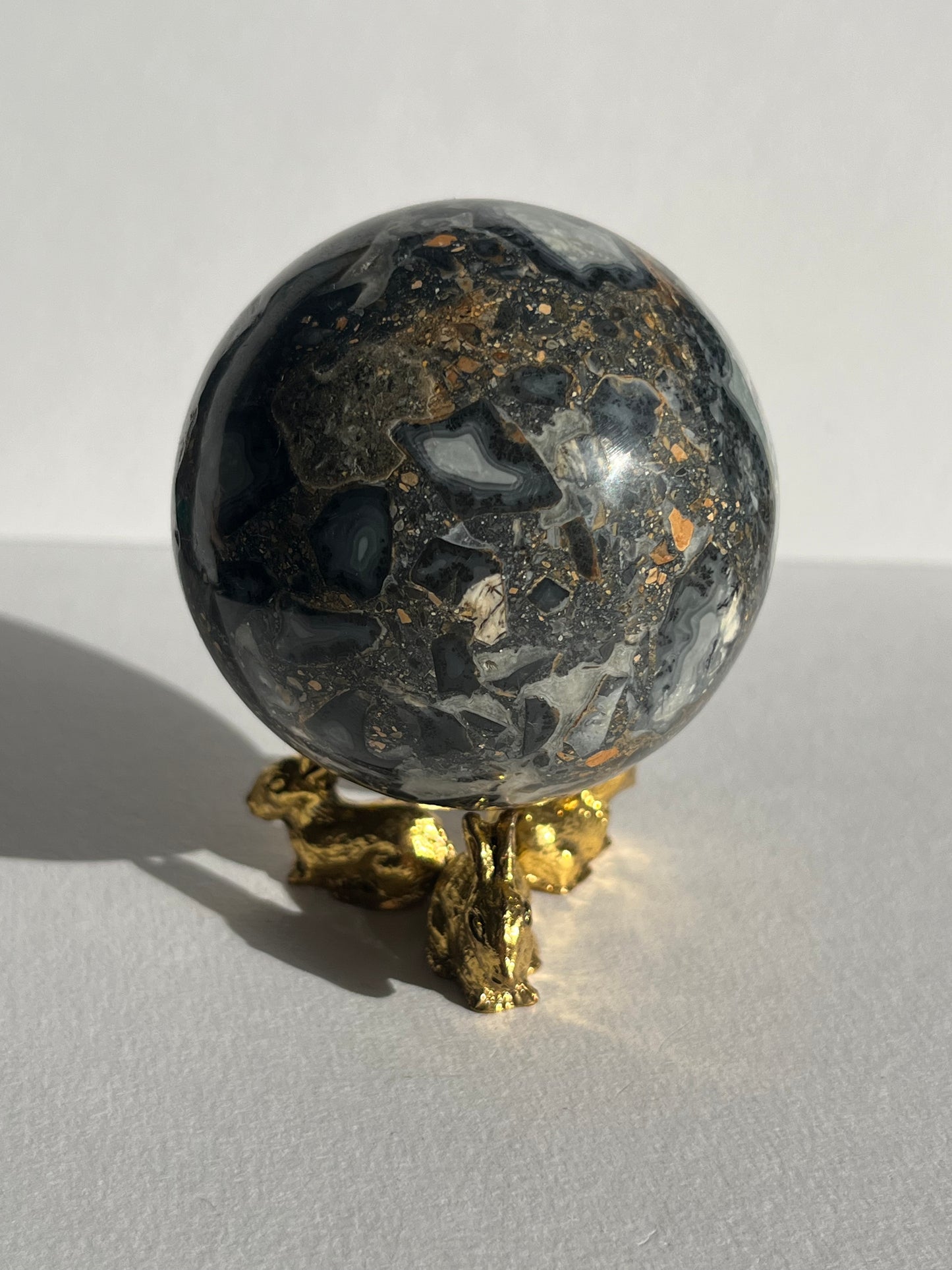Maligano Jasper Sphere with Dendritic Inclusions