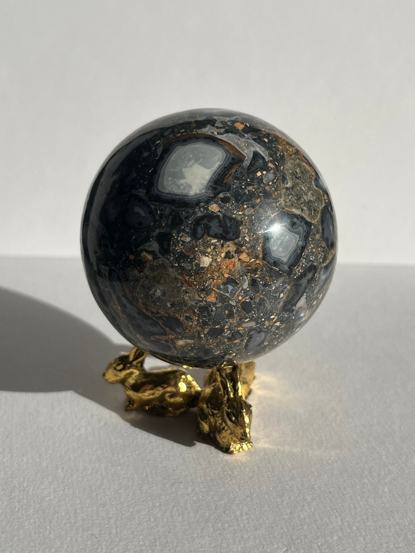 Maligano Jasper Sphere with Dendritic Inclusions