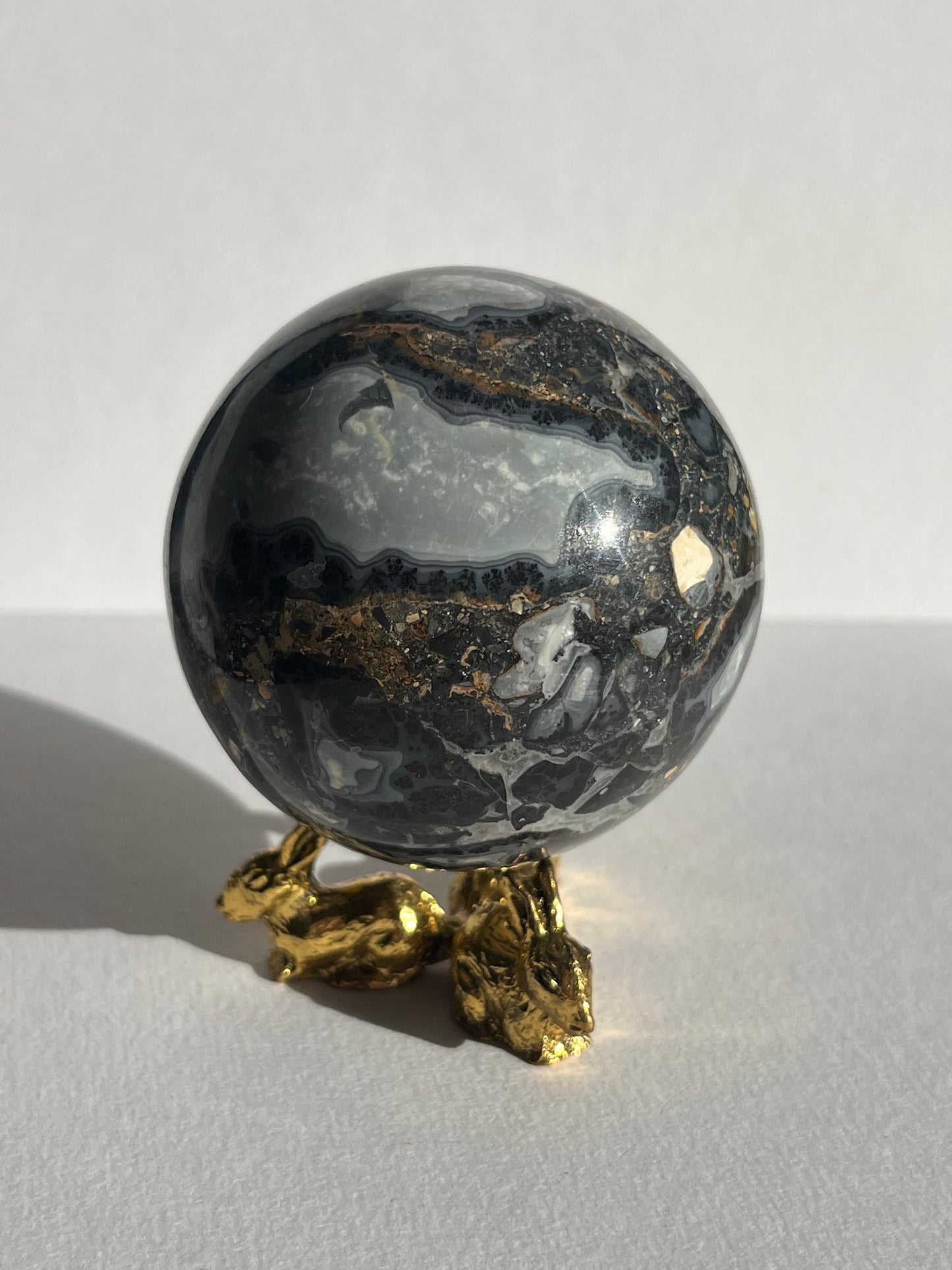 Maligano Jasper Sphere with Dendritic Inclusions