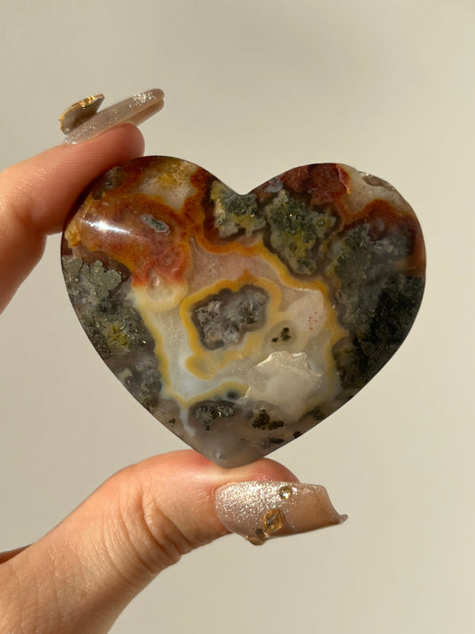 Marcasite in Chalcedony with Carnelian Heart #B