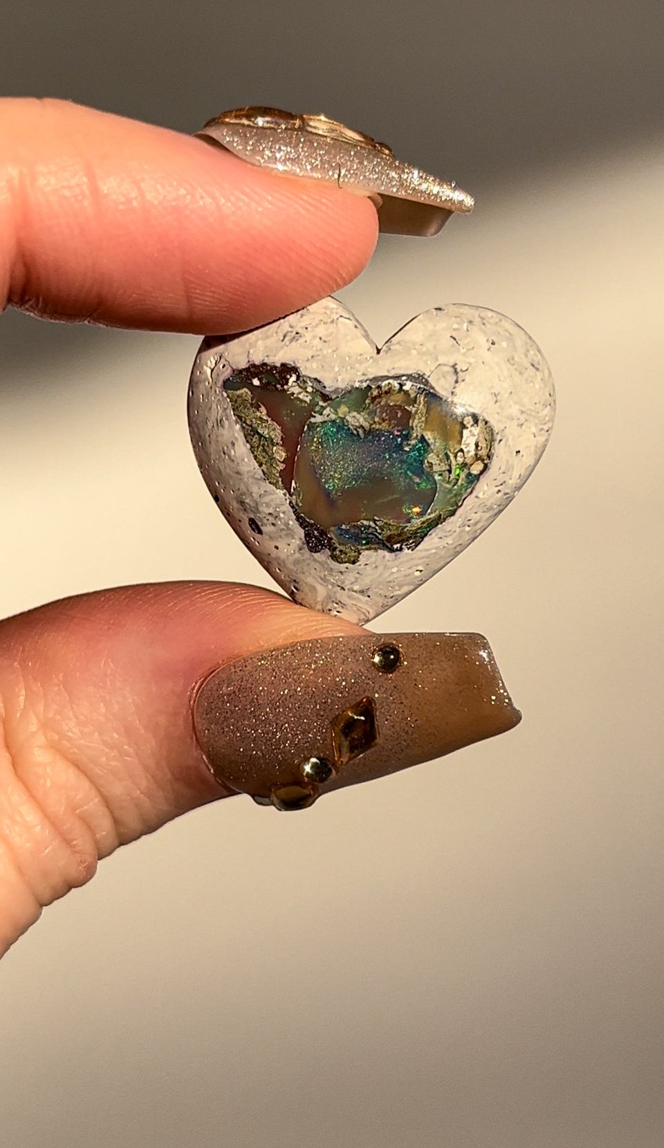 Mexican Fire Opal Heart Carving #13