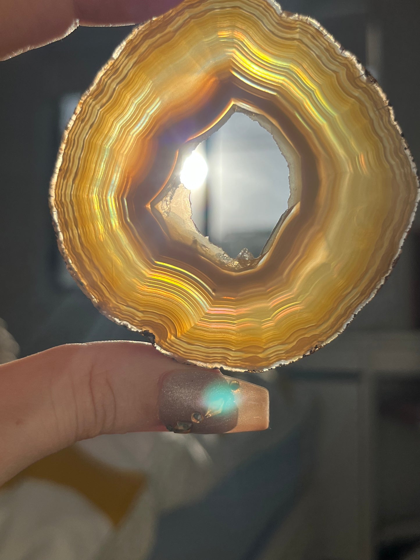 ‘Aldebaran’ Laguna Iris Agate Slice #A