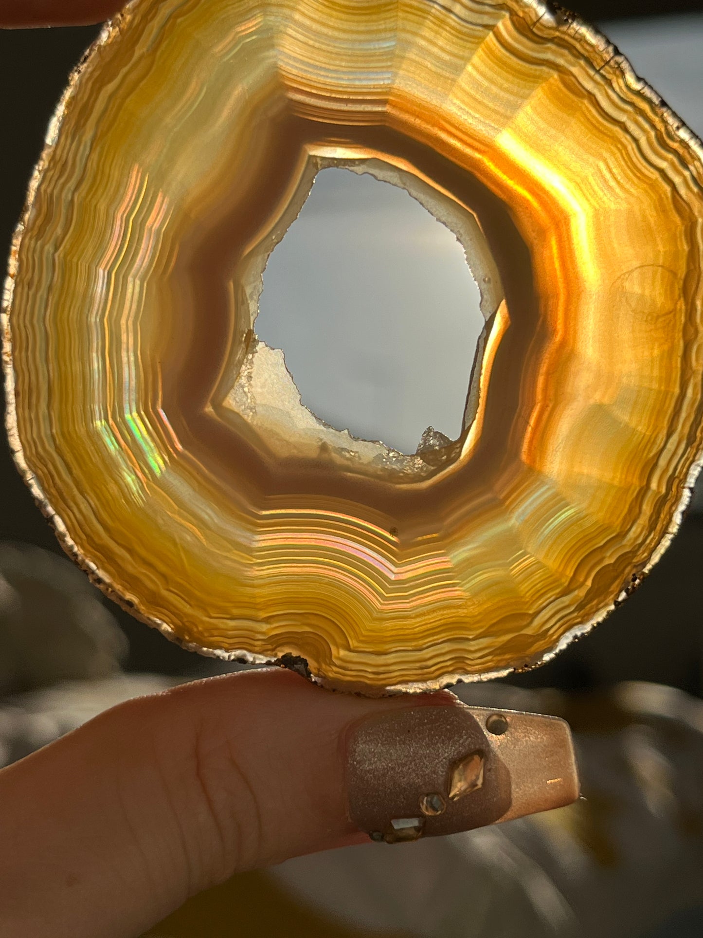 ‘Aldebaran’ Laguna Iris Agate Slice #A