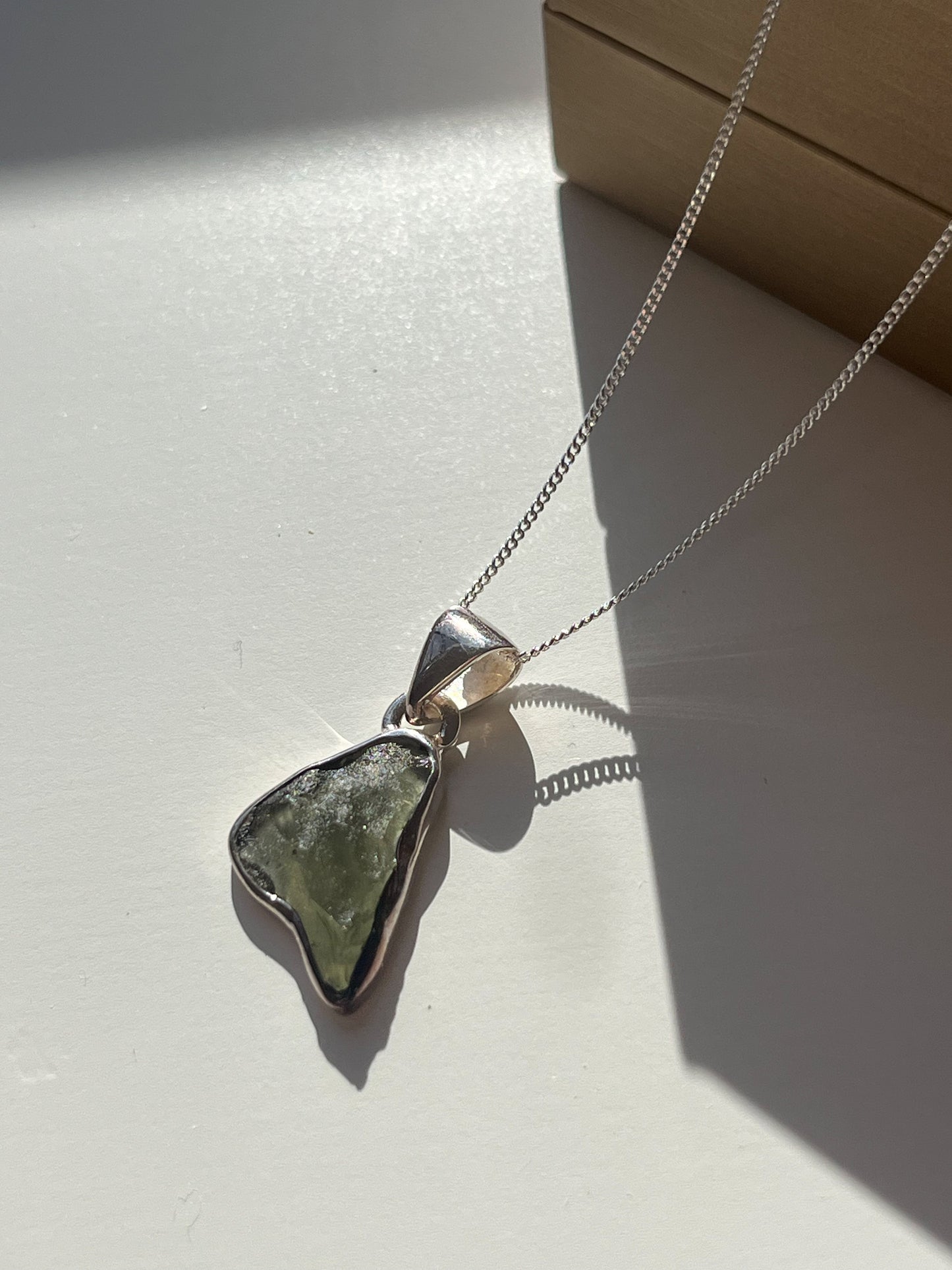 Moldavite 925 Sterling Silver Pendant & Necklace A