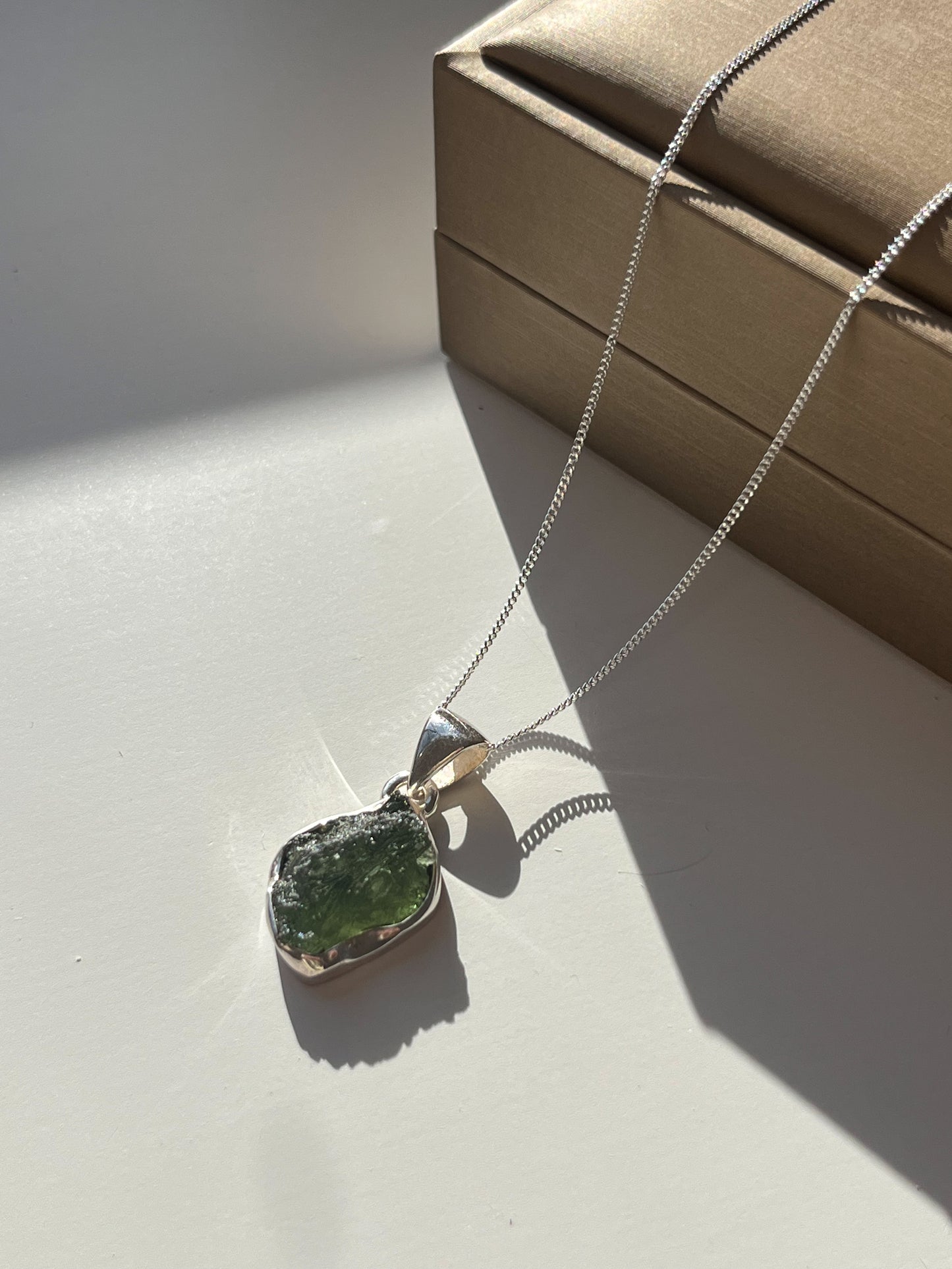 Moldavite 925 Sterling Silver Pendant & Necklace C