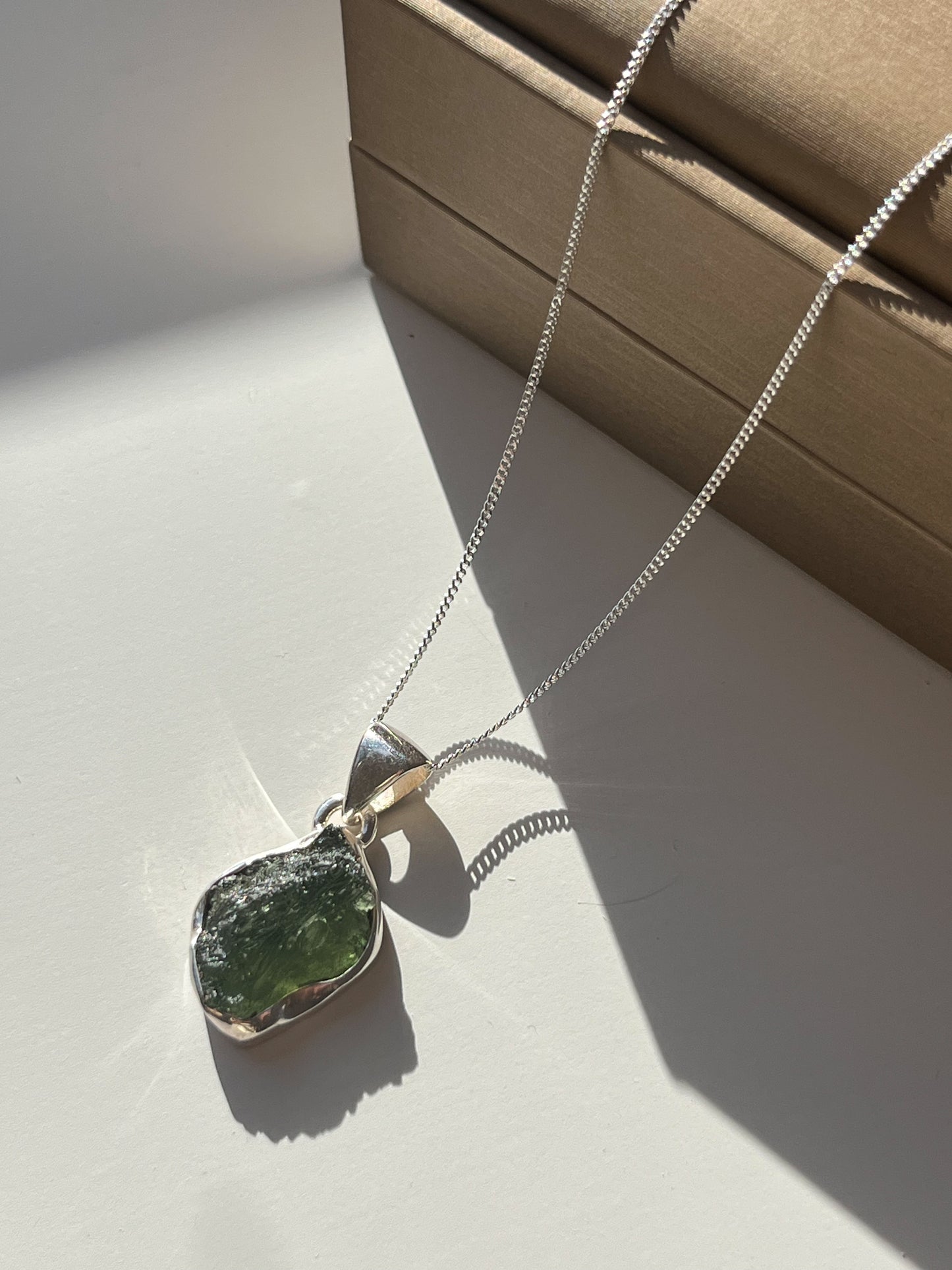 Moldavite 925 Sterling Silver Pendant & Necklace C