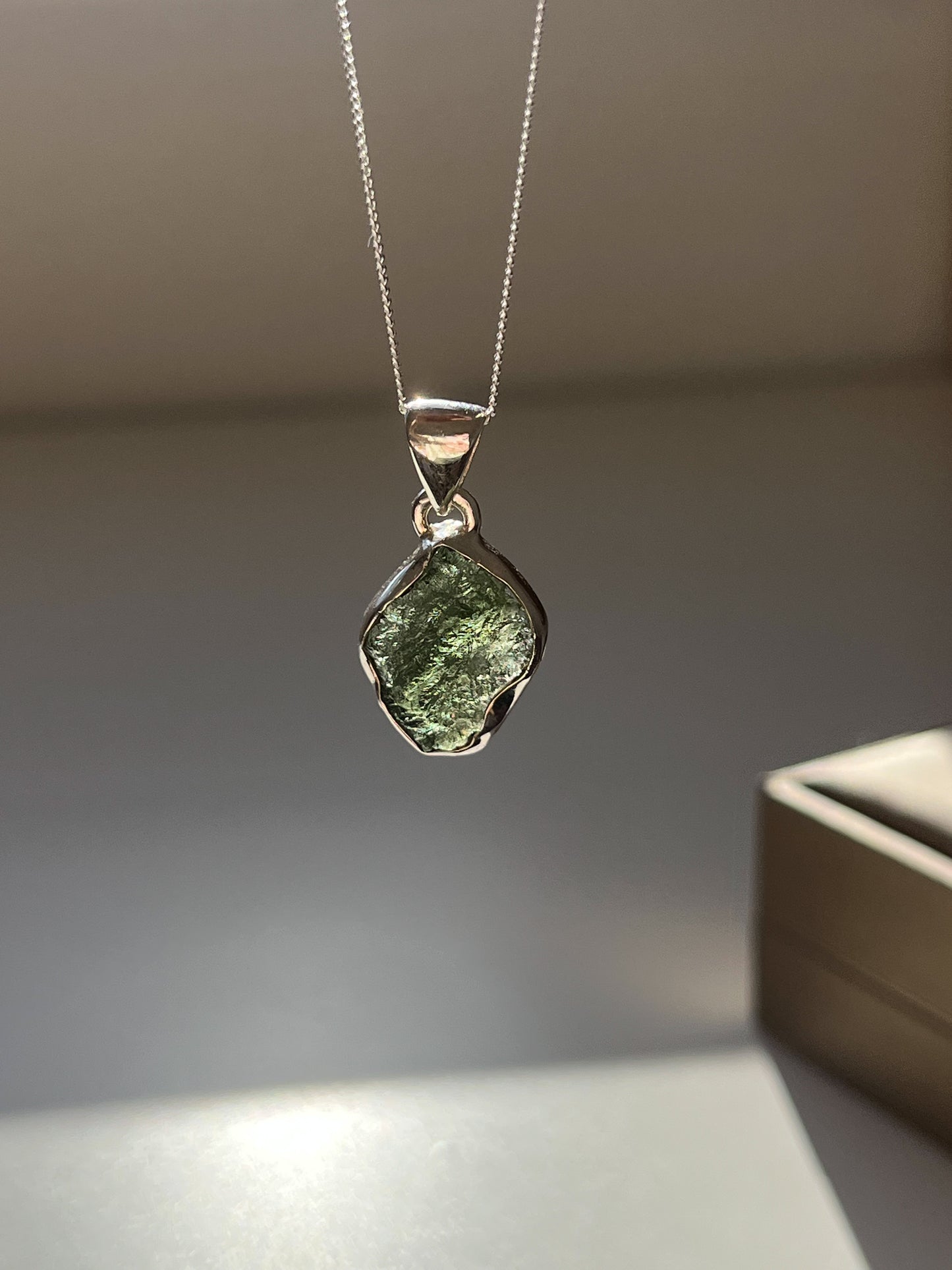 Moldavite 925 Sterling Silver Pendant & Necklace C