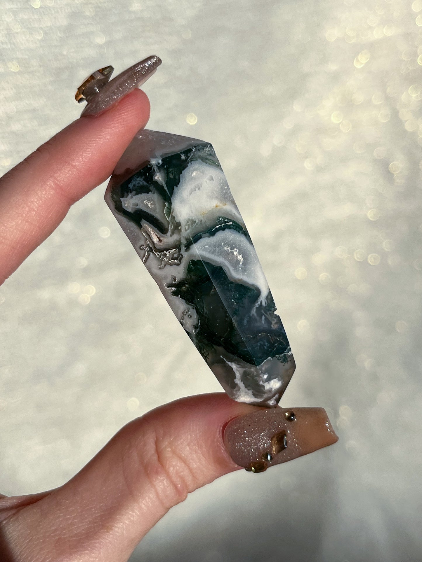 Moss Agate DT Carving (You Choose)