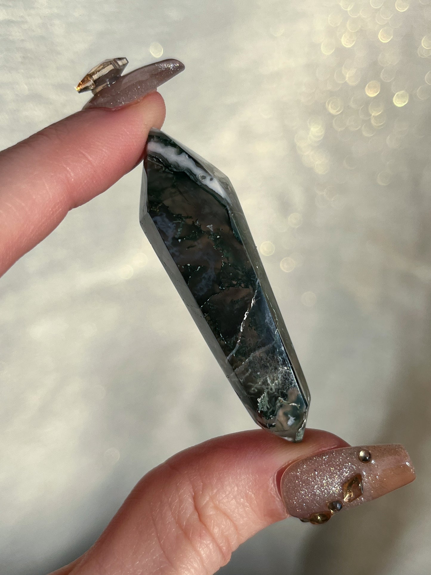 Moss Agate DT Carving (You Choose)