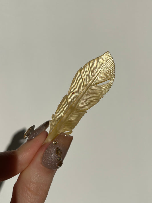 Feather Mother of Pearl Shell Carving