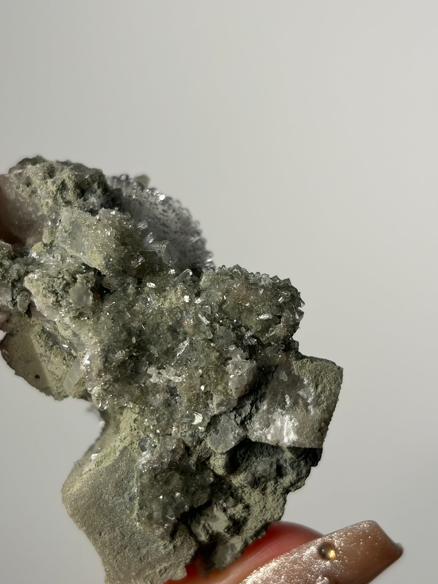 Natrolite Specimen with Rhombohedral Calcite D