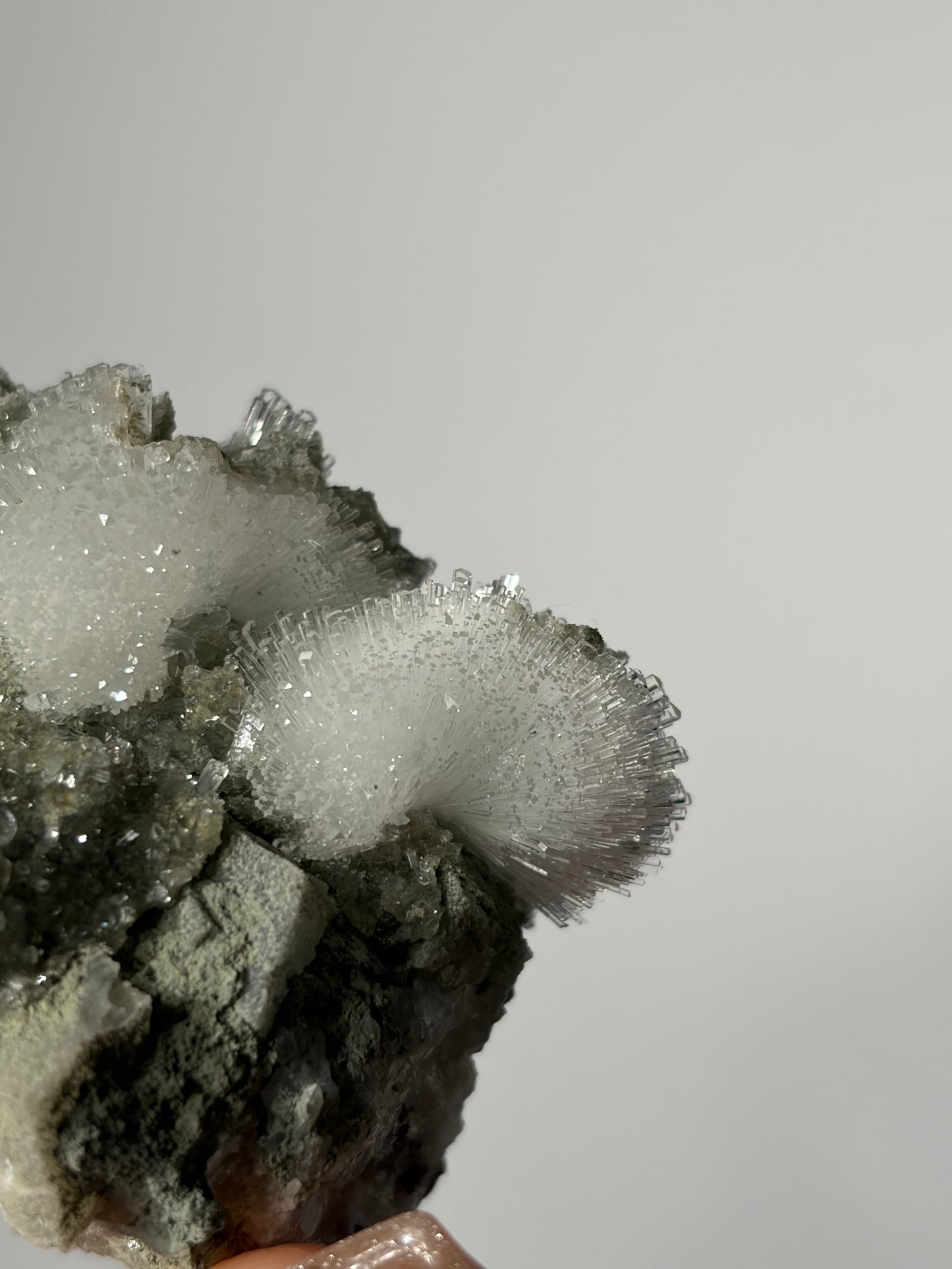 Natrolite Specimen with Rhombohedral Calcite D