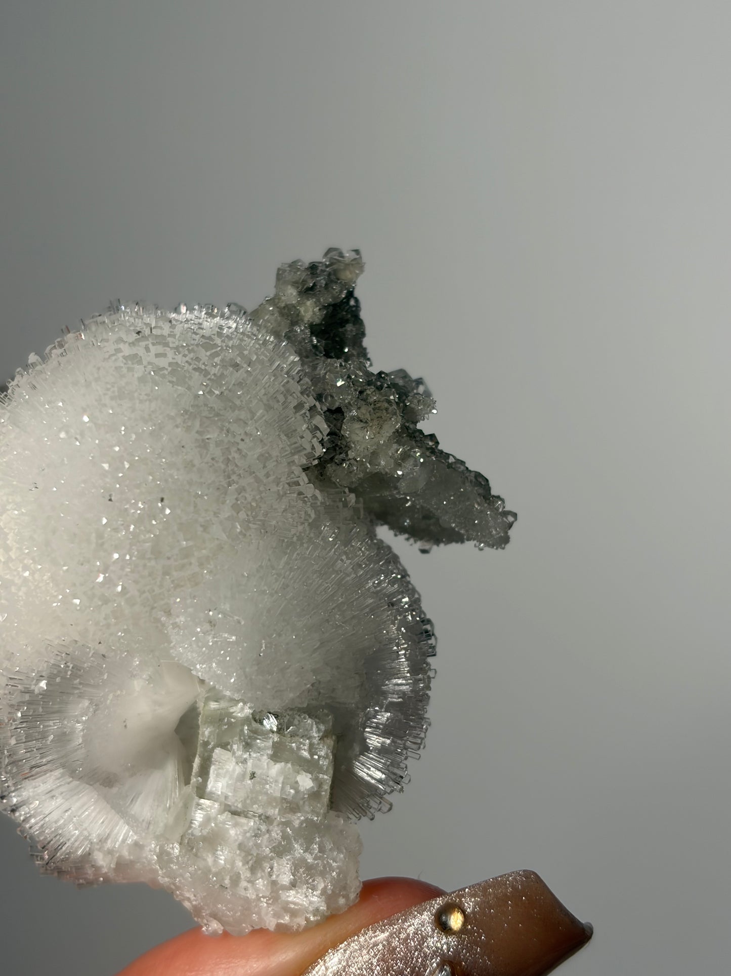 Natrolite Specimen with Quartz and Apophyllite E