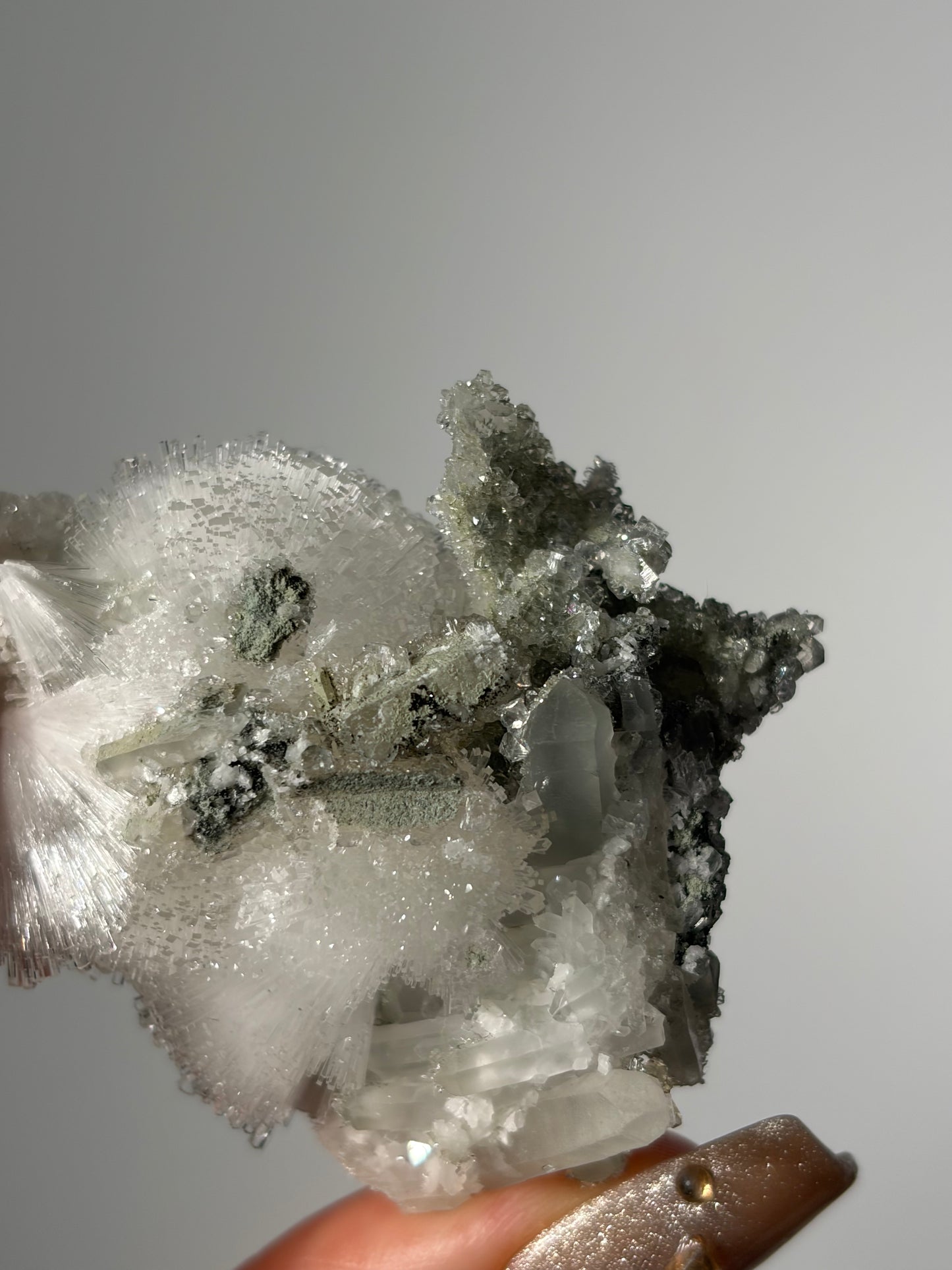 Natrolite Specimen with Quartz and Apophyllite E