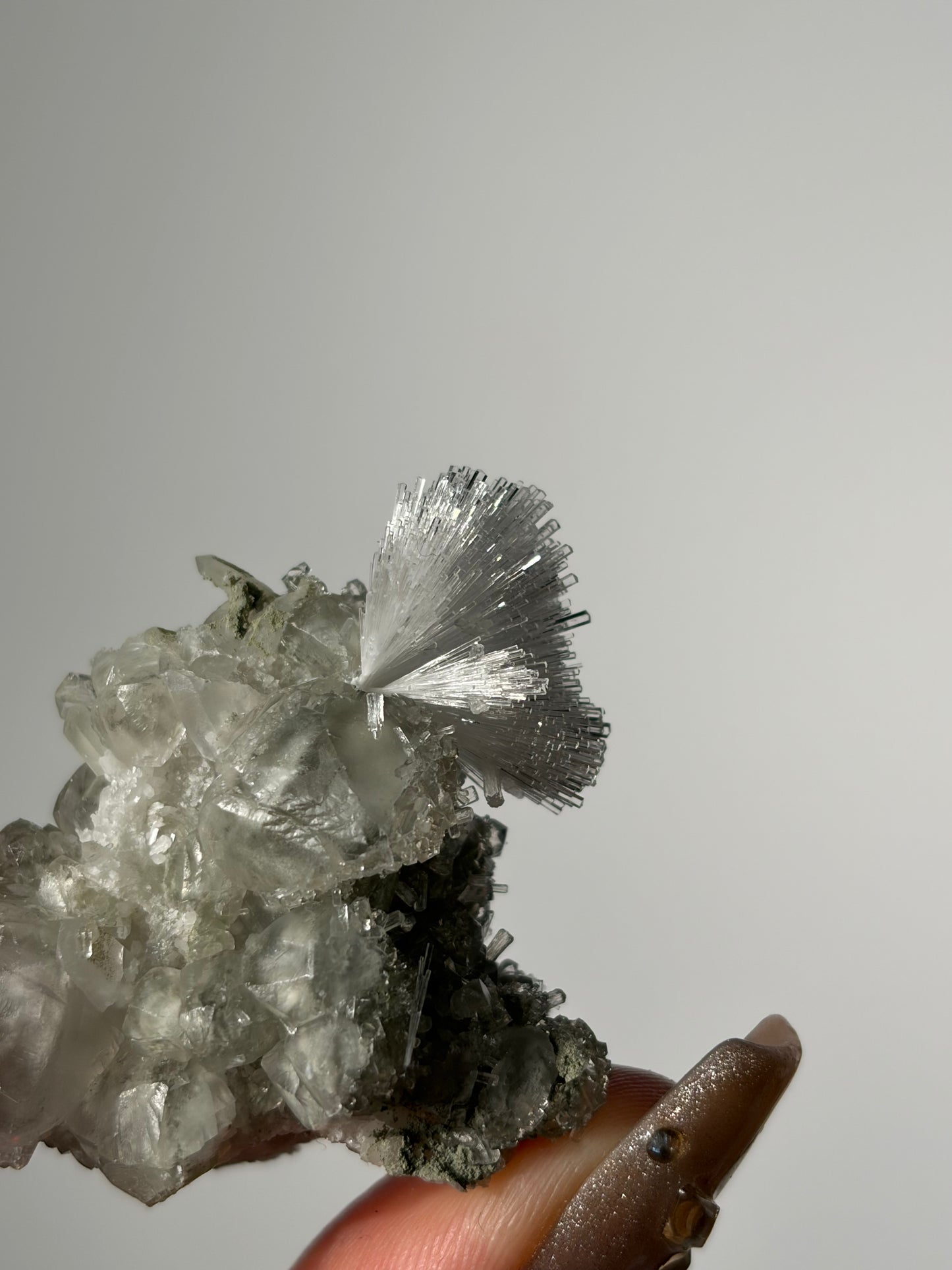 Natrolite Specimen with Quartz, Apophyllite & Calcite I