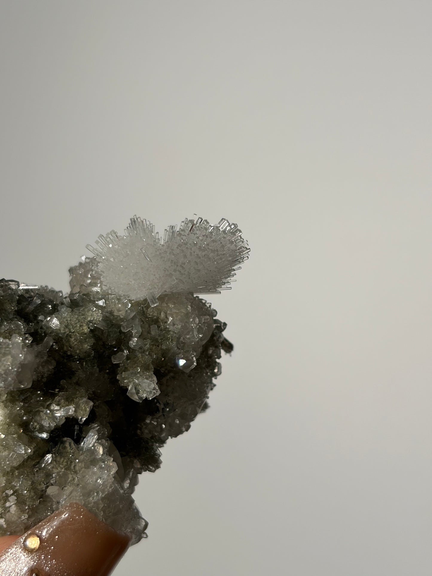 Natrolite Specimen with Quartz, Apophyllite & Calcite I