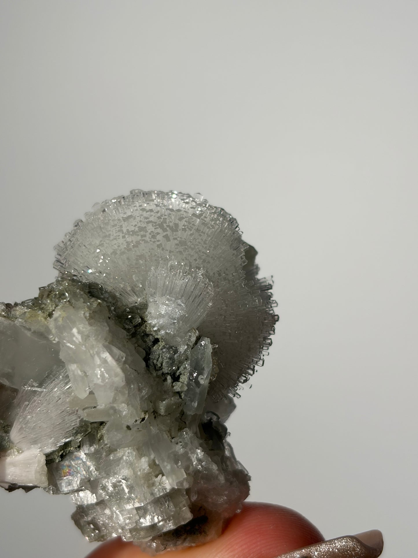 Natrolite Specimen with Quartz, Rhombohedral Calcite, Apophyllite and Stilbite J