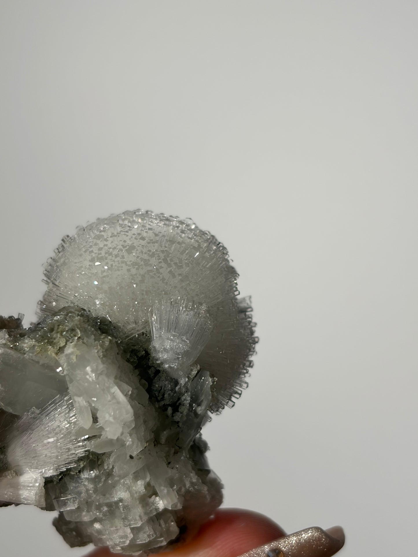 Natrolite Specimen with Quartz, Rhombohedral Calcite, Apophyllite and Stilbite J
