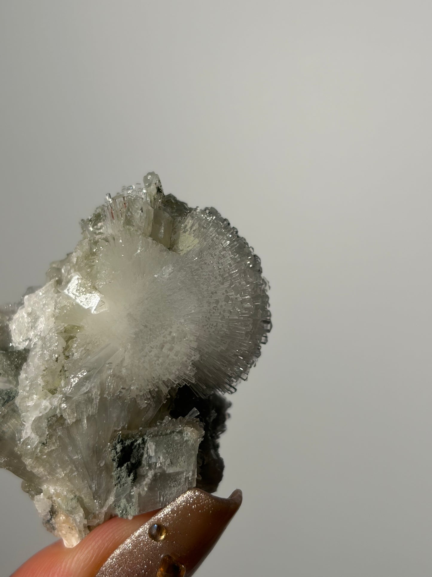 Natrolite Specimen with Quartz, Rhombohedral Calcite, Apophyllite and Stilbite J