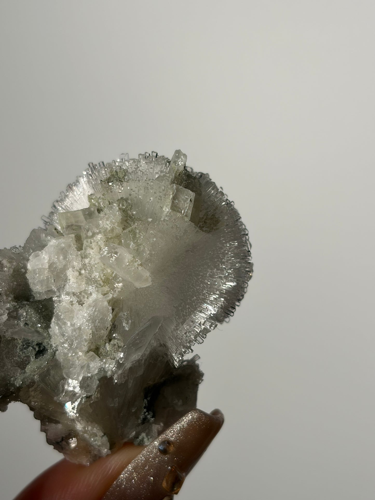 Natrolite Specimen with Quartz, Rhombohedral Calcite, Apophyllite and Stilbite J